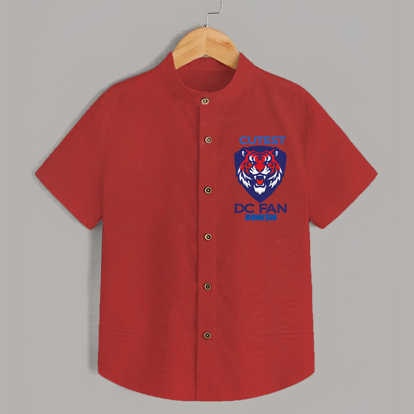Cutest DC Fan - Support Your Favorite Team With Our Customized IPL-Themed Shirt For Kids With Name - RED - 0 - 6 Months Old (Chest 23")