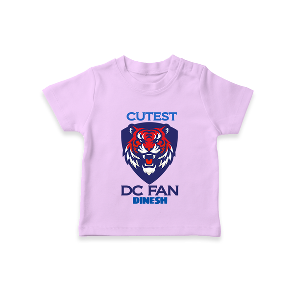 Cutest DC Fan - Support Your Favorite Team With Our Customized IPL-Themed T-Shirt For Kids With Name - LILAC - 0-5 Months Old (Chest 17")