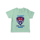 Cutest DC Fan - Support Your Favorite Team With Our Customized IPL-Themed T-Shirt For Kids With Name - MINT GREEN - 0-5 Months Old (Chest 17")