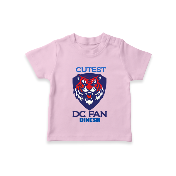 Cutest DC Fan - Support Your Favorite Team With Our Customized IPL-Themed T-Shirt For Kids With Name - PINK - 0-5 Months Old (Chest 17")