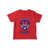 Cutest DC Fan - Support Your Favorite Team With Our Customized IPL-Themed T-Shirt For Kids With Name - RED - 0-5 Months Old (Chest 17")