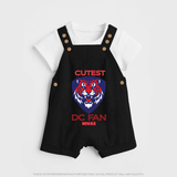 Cutest DC Fan - Support Your Favorite Team With Our Customized IPL-Themed Dungaree For Kids With Name - BLACK - 0 - 5 Months Old (Chest 18")