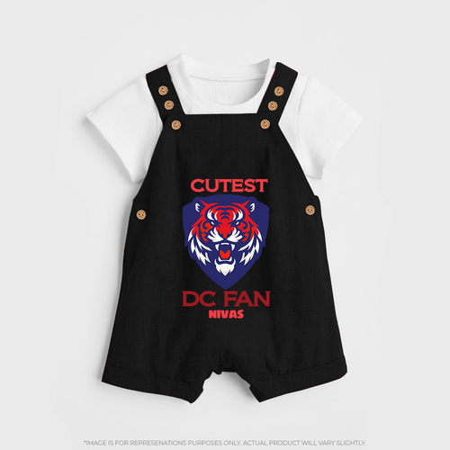 Cutest DC Fan - Support Your Favorite Team With Our Customized IPL-Themed Dungaree For Kids With Name