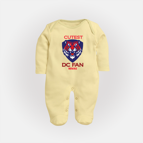 Cutest DC Fan - Support Your Favorite Team With Our Customized IPL-Themed Sleep Suit For Babies With Name