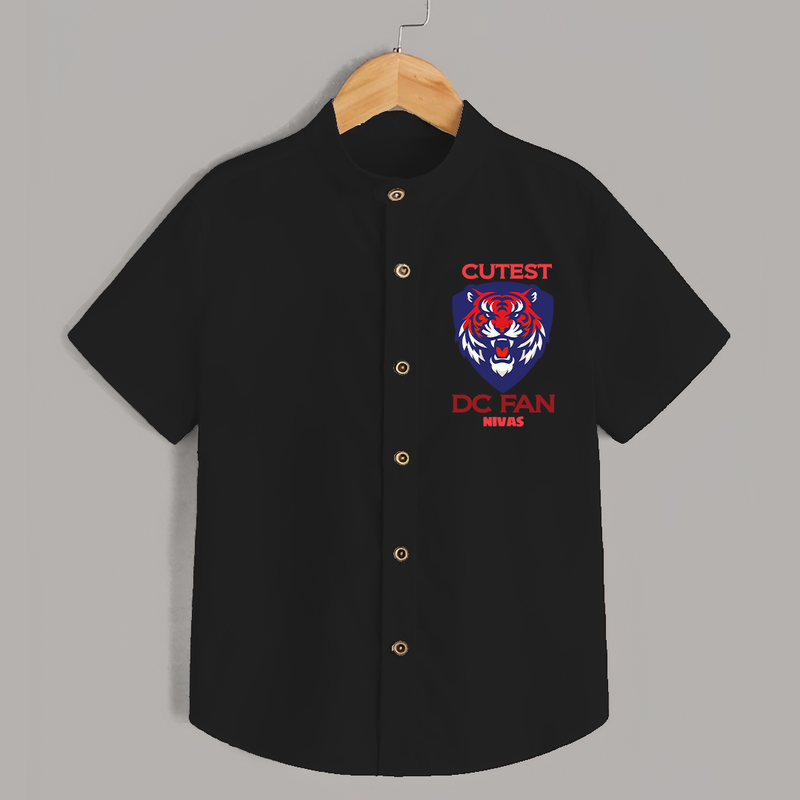 Cutest DC Fan - Support Your Favorite Team With Our Customized IPL-Themed Shirt For Kids With Name - BLACK - 0 - 6 Months Old (Chest 23")