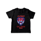 Cutest DC Fan - Support Your Favorite Team With Our Customized IPL-Themed T-Shirt For Kids With Name - BLACK - 0-5 Months Old (Chest 17")