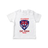 Cutest DC Fan - Support Your Favorite Team With Our Customized IPL-Themed T-Shirt For Kids With Name - WHITE - 0-5 Months Old (Chest 17")