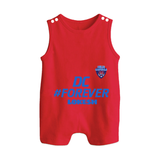 DC Forever - Support Your Favorite Team With Our Customized IPL-Themed Romper Suit For Babies With Name - RED - 0 - 5 Months Old (Chest 18")