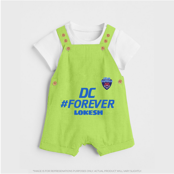 DC Forever - Support Your Favorite Team With Our Customized IPL-Themed Dungaree For Kids With Name - GREEN - 0 - 5 Months Old (Chest 18")