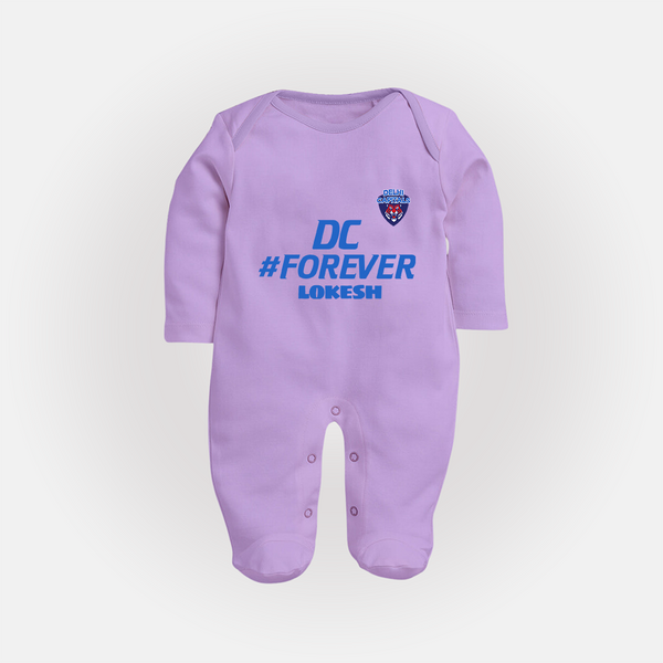 DC Forever - Support Your Favorite Team With Our Customized IPL-Themed Sleep Suit For Babies With Name - LILAC - New Born (Chest 7.5")