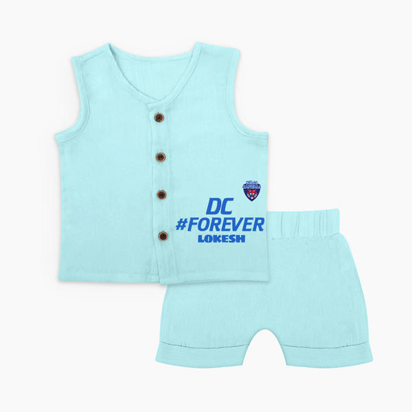 DC Forever - Support Your Favorite Team With Our Customized IPL-Themed Jabla Set For Babies With Name - BABY BLUE - 0 - 3 Months Old (Chest 9.8")