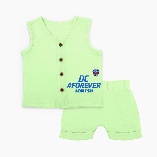 DC Forever - Support Your Favorite Team With Our Customized IPL-Themed Jabla Set For Babies With Name - PASTEL GREEN - 0 - 3 Months Old (Chest 9.8")