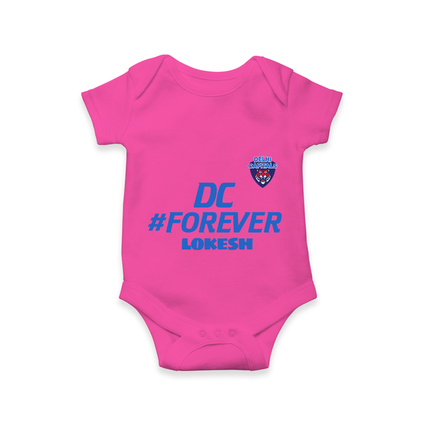 DC Forever - Support Your Favorite Team With Our Customized IPL-Themed Romper For Babies With Name - HOT PINK - 0 - 3 Months Old (Chest 16")