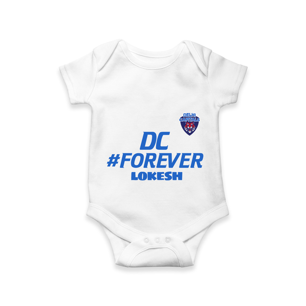 DC Forever - Support Your Favorite Team With Our Customized IPL-Themed Romper For Babies With Name - WHITE - 0 - 3 Months Old (Chest 16")
