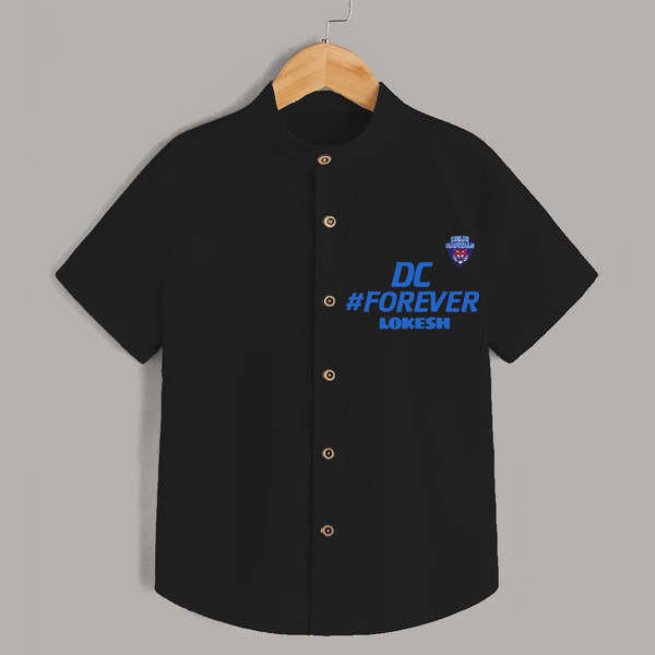 DC Forever - Support Your Favorite Team With Our Customized IPL-Themed Shirt For Kids With Name - BLACK - 0 - 6 Months Old (Chest 23")
