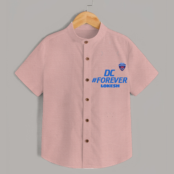 DC Forever - Support Your Favorite Team With Our Customized IPL-Themed Shirt For Kids With Name - PEACH - 0 - 6 Months Old (Chest 23")