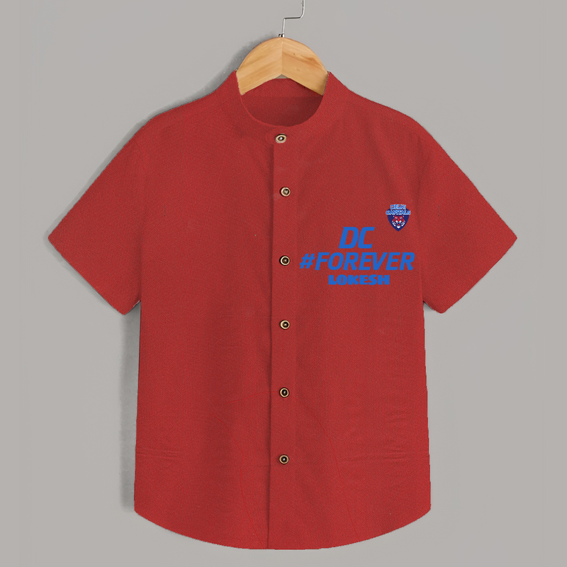 DC Forever - Support Your Favorite Team With Our Customized IPL-Themed Shirt For Kids With Name - RED - 0 - 6 Months Old (Chest 23")