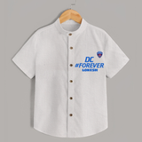 DC Forever - Support Your Favorite Team With Our Customized IPL-Themed Shirt For Kids With Name - WHITE - 0 - 6 Months Old (Chest 23")