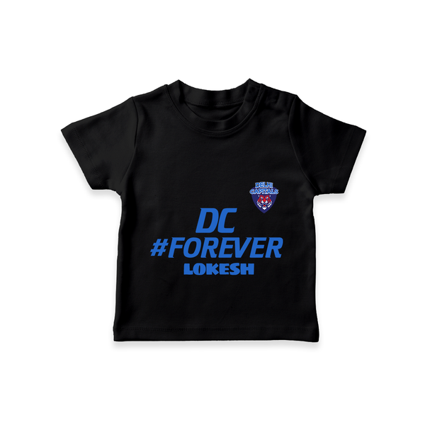 DC Forever - Support Your Favorite Team With Our Customized IPL-Themed T-Shirt For Kids With Name - BLACK - 0-5 Months Old (Chest 17")