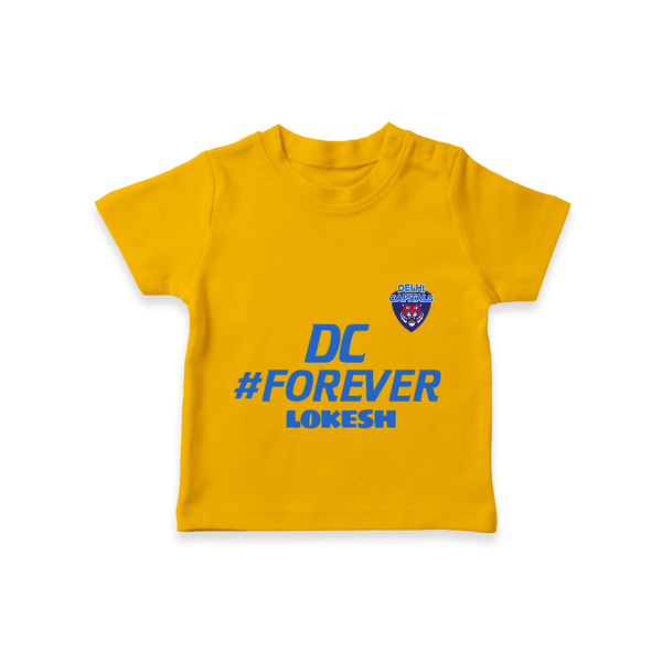 DC Forever - Support Your Favorite Team With Our Customized IPL-Themed T-Shirt For Kids With Name - CHROME YELLOW - 0-5 Months Old (Chest 17")