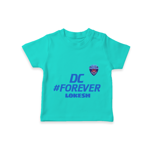DC Forever - Support Your Favorite Team With Our Customized IPL-Themed T-Shirt For Kids With Name - TEAL - 0-5 Months Old (Chest 17")