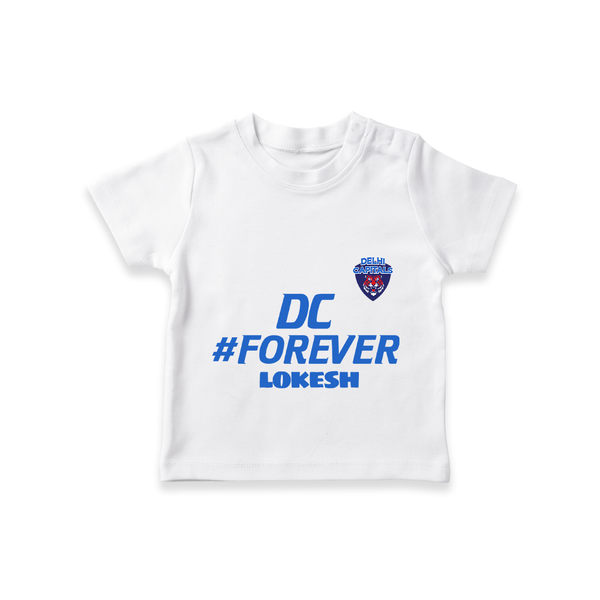 DC Forever - Support Your Favorite Team With Our Customized IPL-Themed T-Shirt For Kids With Name - WHITE - 0-5 Months Old (Chest 17")