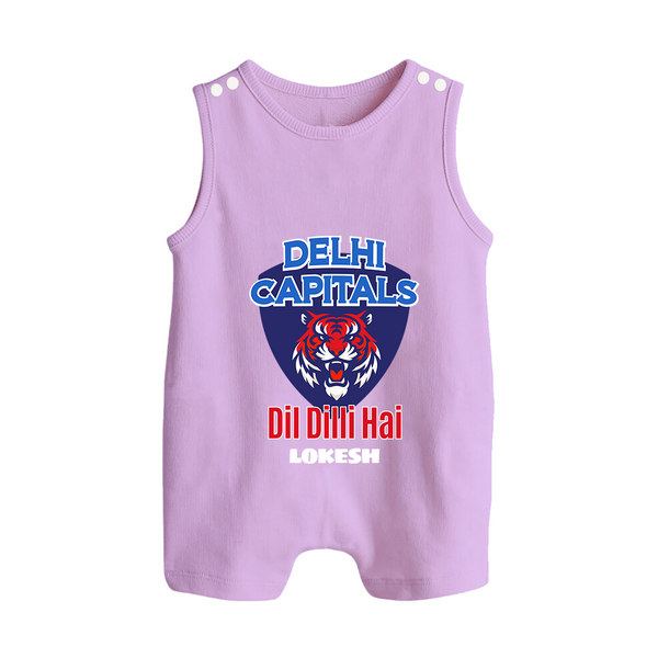 Delhi Capitals "Dil Dilli Hai" - Support Your Favorite Team With Our Customized IPL-Themed Romper Suit For Babies With Name - LILAC - 0 - 5 Months Old (Chest 18")