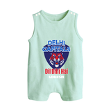 Delhi Capitals "Dil Dilli Hai" - Support Your Favorite Team With Our Customized IPL-Themed Romper Suit For Babies With Name - MINT GREEN - 0 - 5 Months Old (Chest 18")