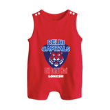 Delhi Capitals "Dil Dilli Hai" - Support Your Favorite Team With Our Customized IPL-Themed Romper Suit For Babies With Name - RED - 0 - 5 Months Old (Chest 18")
