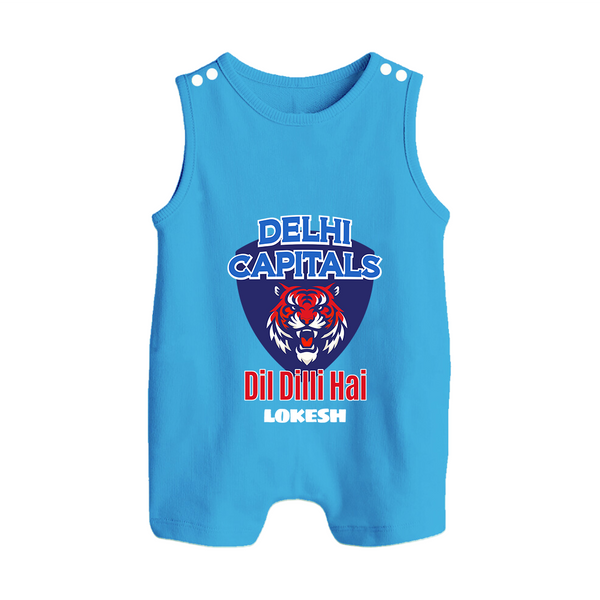 Delhi Capitals "Dil Dilli Hai" - Support Your Favorite Team With Our Customized IPL-Themed Romper Suit For Babies With Name - ROYAL BLUE - 0 - 5 Months Old (Chest 18")