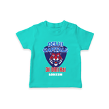 Delhi Capitals "Dil Dilli Hai" - Support Your Favorite Team With Our Customized IPL-Themed T-Shirt For Kids With Name - TEAL - 0-5 Months Old (Chest 17")