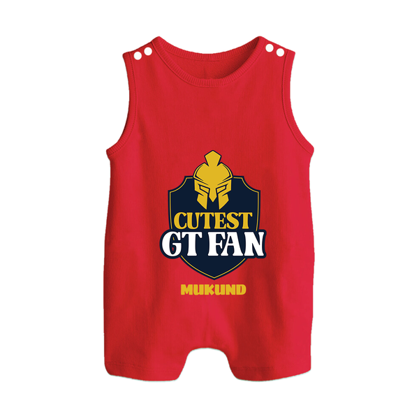 Cutest GT Fan - Support Your Favorite Team With Our Customized IPL-Themed Romper Suit For Babies With Name - RED - 0 - 5 Months Old (Chest 18")