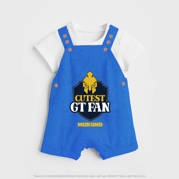 Cutest GT Fan - Support Your Favorite Team With Our Customized IPL-Themed Dungaree For Kids With Name - COBALT BLUE - 0 - 5 Months Old (Chest 18")
