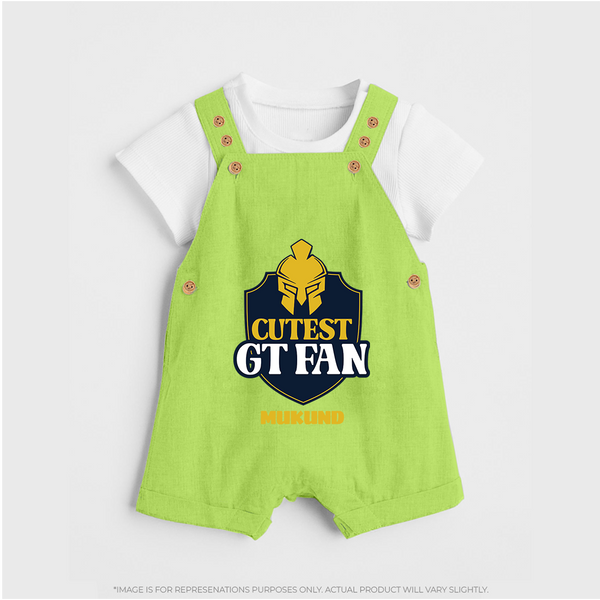 Cutest GT Fan - Support Your Favorite Team With Our Customized IPL-Themed Dungaree For Kids With Name - GREEN - 0 - 5 Months Old (Chest 18")