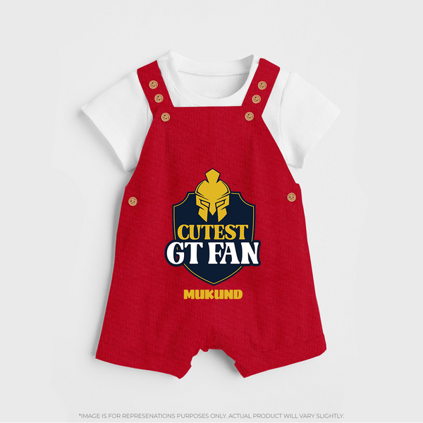 Cutest GT Fan - Support Your Favorite Team With Our Customized IPL-Themed Dungaree For Kids With Name - RED - 0 - 5 Months Old (Chest 18")