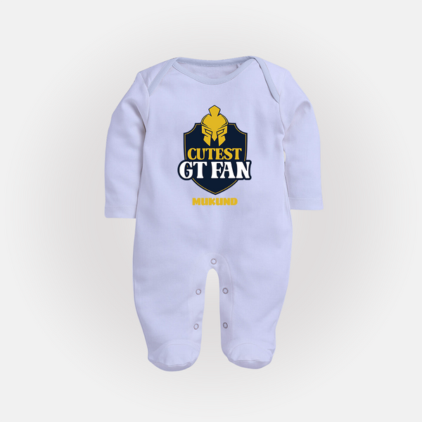 Cutest GT Fan - Support Your Favorite Team With Our Customized IPL-Themed Sleep Suit For Babies With Name - BABY BLUE - New Born (Chest 7.5")