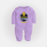 Cutest GT Fan - Support Your Favorite Team With Our Customized IPL-Themed Sleep Suit For Babies With Name - LILAC - New Born (Chest 7.5")