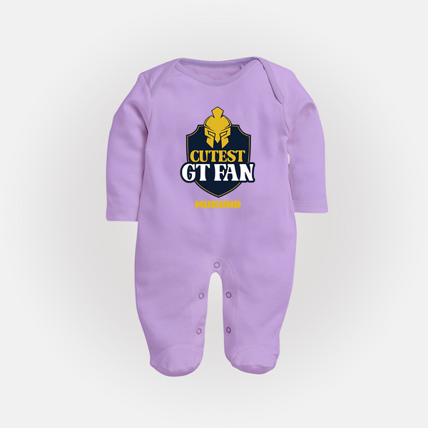 Cutest GT Fan - Support Your Favorite Team With Our Customized IPL-Themed Sleep Suit For Babies With Name - LILAC - New Born (Chest 7.5")