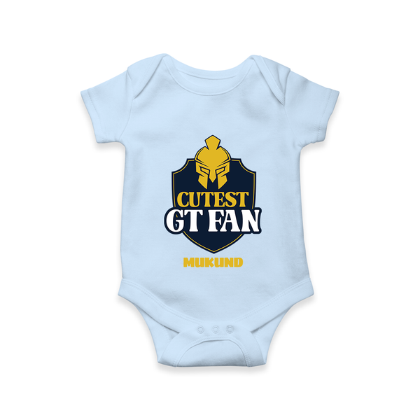 Cutest GT Fan - Support Your Favorite Team With Our Customized IPL-Themed Romper For Babies With Name - BABY BLUE - 0 - 3 Months Old (Chest 16")