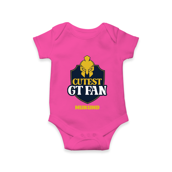 Cutest GT Fan - Support Your Favorite Team With Our Customized IPL-Themed Romper For Babies With Name - HOT PINK - 0 - 3 Months Old (Chest 16")