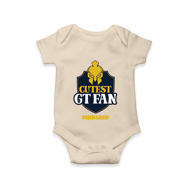 Cutest GT Fan - Support Your Favorite Team With Our Customized IPL-Themed Romper For Babies With Name - IVORY - 0 - 3 Months Old (Chest 16")