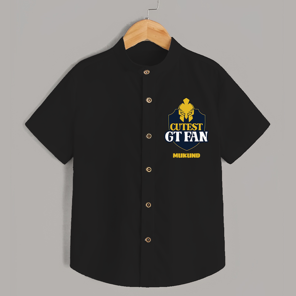 Cutest GT Fan - Support Your Favorite Team With Our Customized IPL-Themed Shirt For Kids With Name - BLACK - 0 - 6 Months Old (Chest 23")