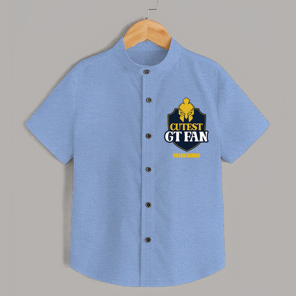 Cutest GT Fan - Support Your Favorite Team With Our Customized IPL-Themed Shirt For Kids With Name - SKY BLUE - 0 - 6 Months Old (Chest 23")