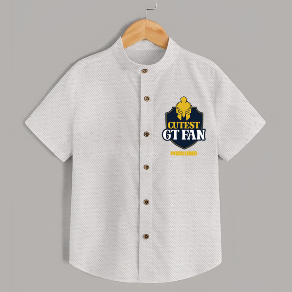 Cutest GT Fan - Support Your Favorite Team With Our Customized IPL-Themed Shirt For Kids With Name - WHITE - 0 - 6 Months Old (Chest 23")