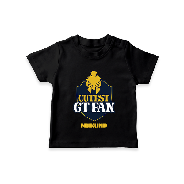 Cutest GT Fan - Support Your Favorite Team With Our Customized IPL-Themed T-Shirt For Kids With Name - BLACK - 0-5 Months Old (Chest 17")