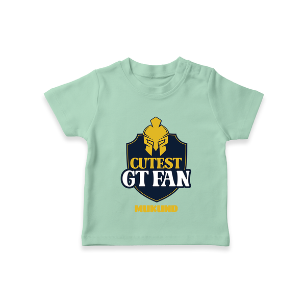 Cutest GT Fan - Support Your Favorite Team With Our Customized IPL-Themed T-Shirt For Kids With Name - MINT GREEN - 0-5 Months Old (Chest 17")