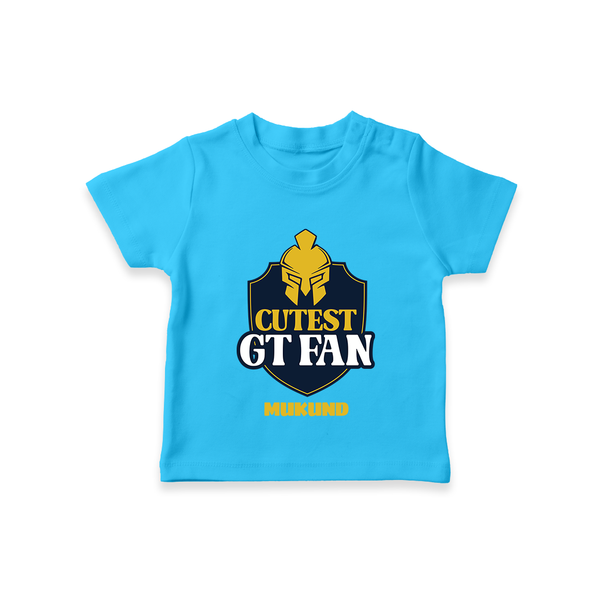 Cutest GT Fan - Support Your Favorite Team With Our Customized IPL-Themed T-Shirt For Kids With Name - SKY BLUE - 0-5 Months Old (Chest 17")