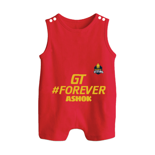 GT Forever - Support Your Favorite Team With Our Customized IPL-Themed Romper Suit For Babies With Name - RED - 0 - 5 Months Old (Chest 18")