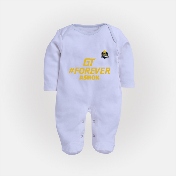 GT Forever - Support Your Favorite Team With Our Customized IPL-Themed Sleep Suit For Babies With Name - BABY BLUE - New Born (Chest 7.5")