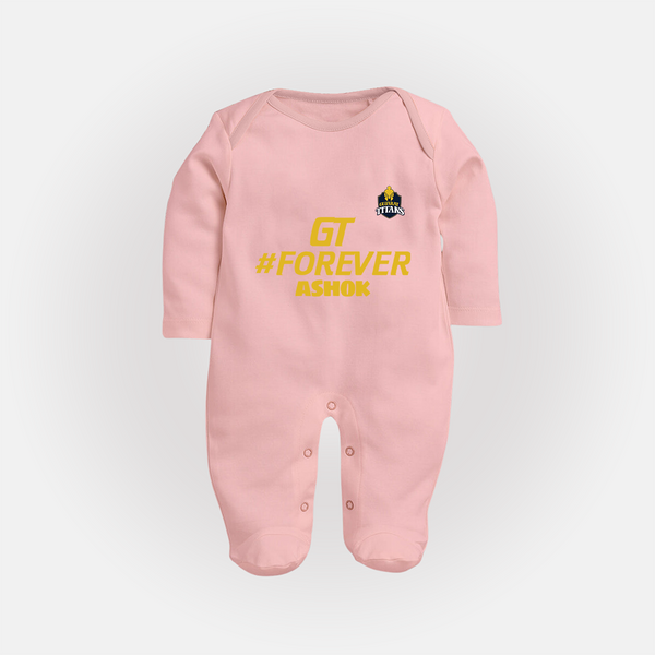 GT Forever - Support Your Favorite Team With Our Customized IPL-Themed Sleep Suit For Babies With Name - BABY PINK - New Born (Chest 7.5")